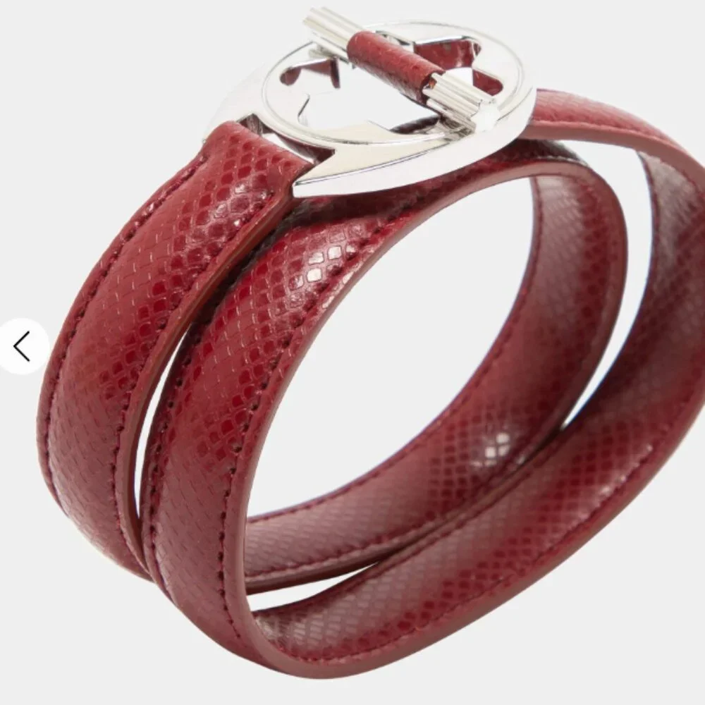 Mont Blanc Hold Me Tight Leather Sterling Silver Bracelet - Picture 3 of 5